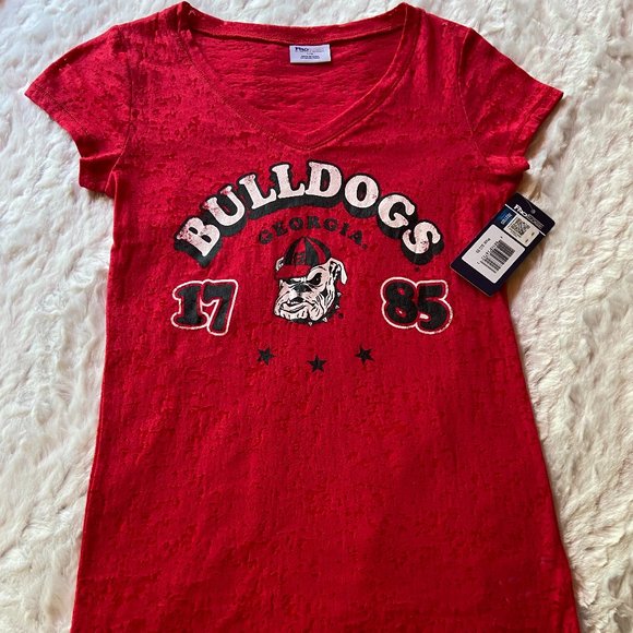 Georgia Bulldog Burnout T-Shirt Size Small - Picture 1 of 3